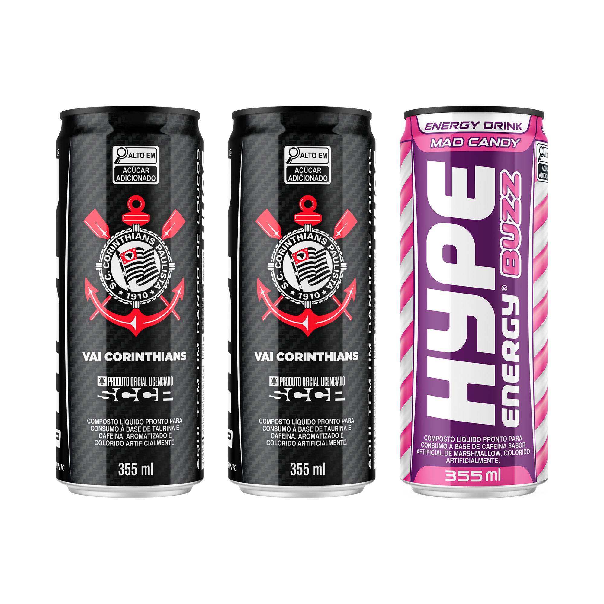 Kit c/3 Unidades - 2 Hype Original Corinthians + 1 Hype Buzz