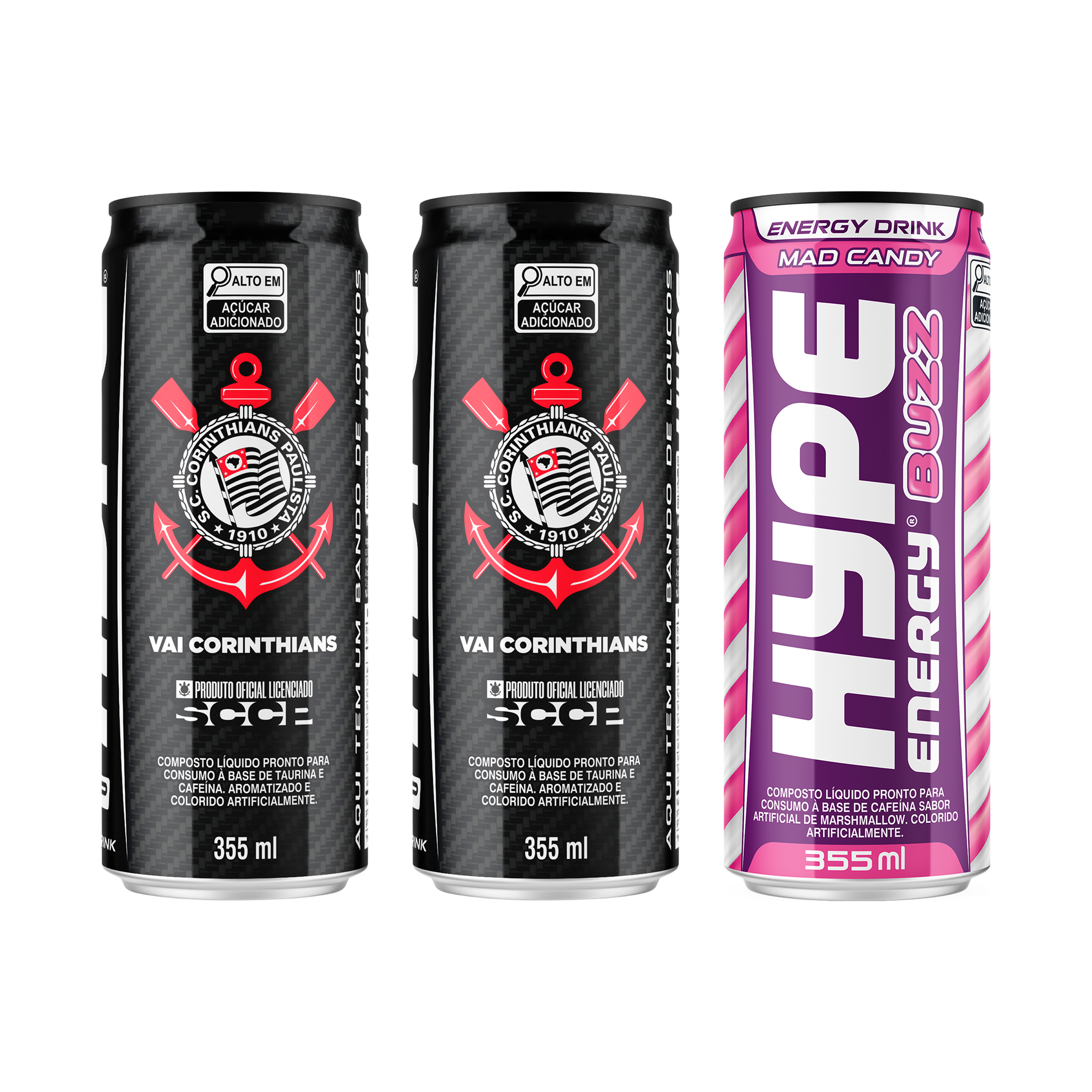 Kit c/3 Unidades - 2 Hype Original Corinthians + 1 Hype Buzz