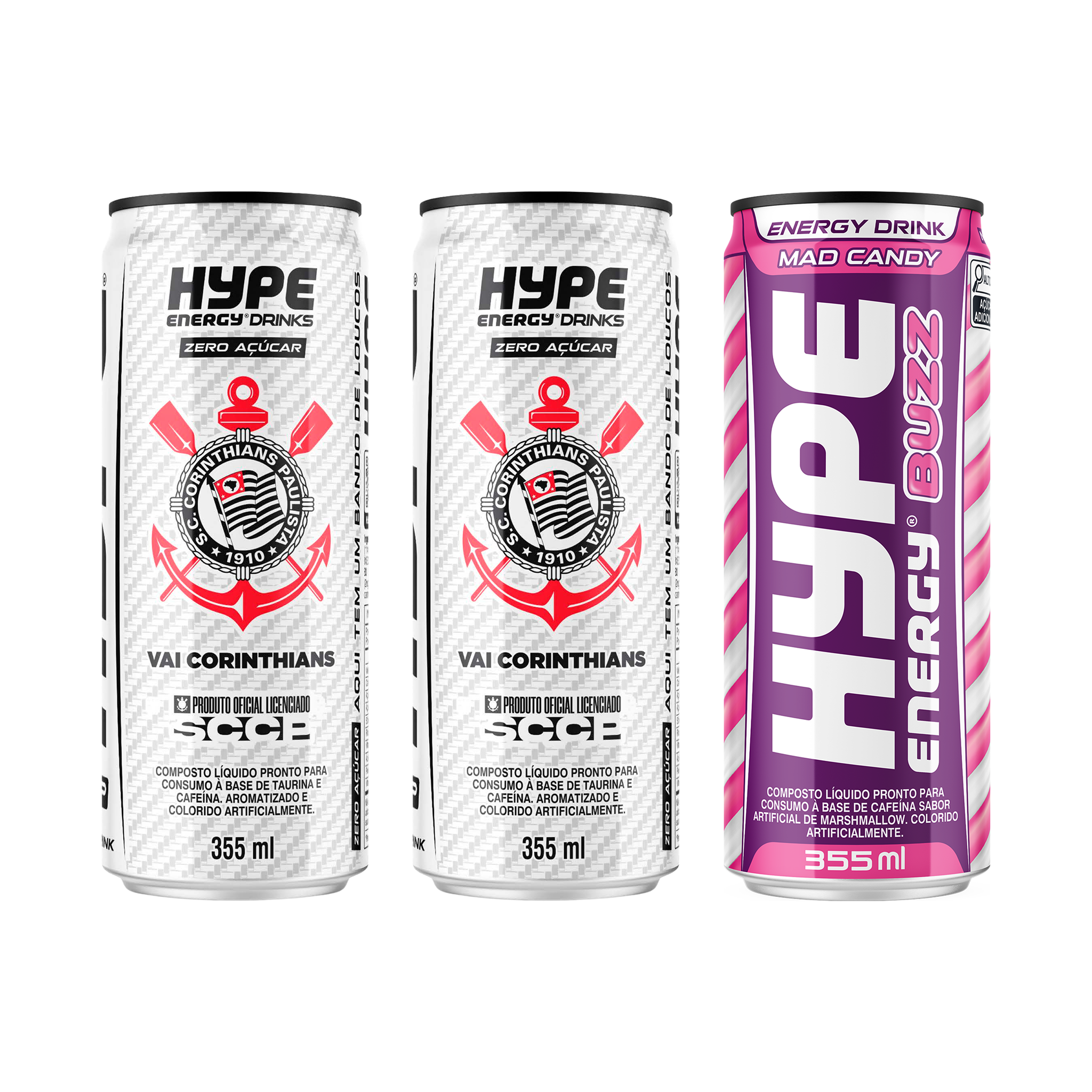 Kit c/3 Unidades - 2 Hype Corinthians Zero + 1 Hype Buzz
