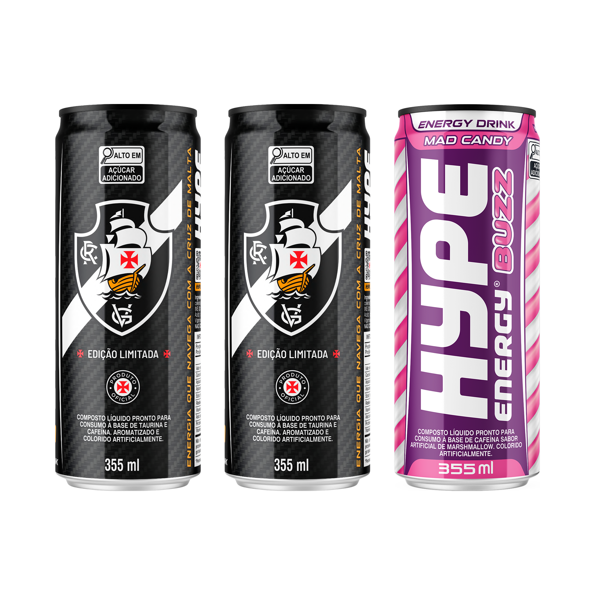 Kit c/3 Unidades - 2 Hype Original Vasco + 1 Hype Buzz